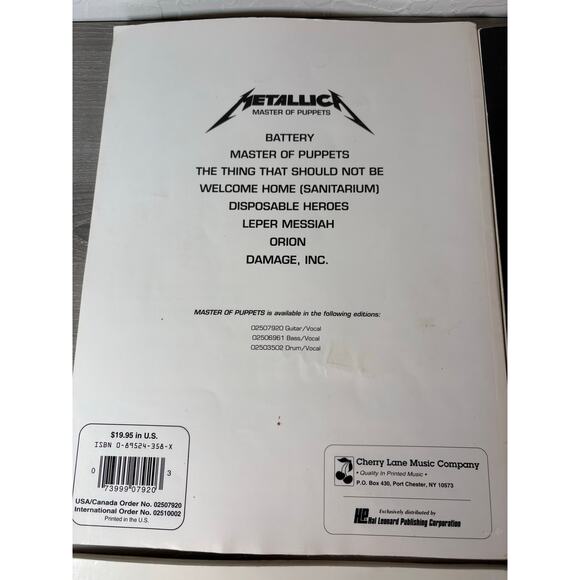 Metallica Guitar Tab Book Lot of 4 Master of Puppets, Black Album, Kill ’Em All - Picture 7 of 10